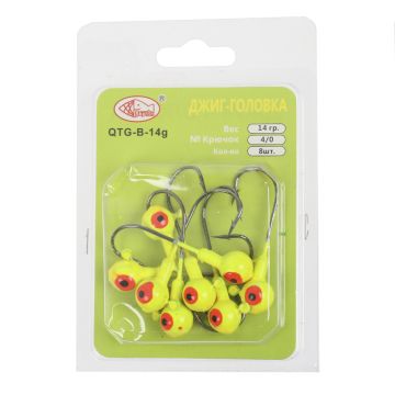 Джиг головка крашеная "Шар", Вес: 14 гр. Цвет: желтый